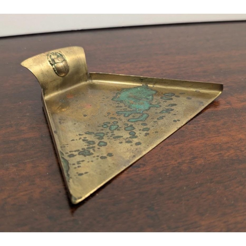 Antique Benedict Karnak Brass No 776 Scarab Crumb Tray Egyptian Revival 1910s